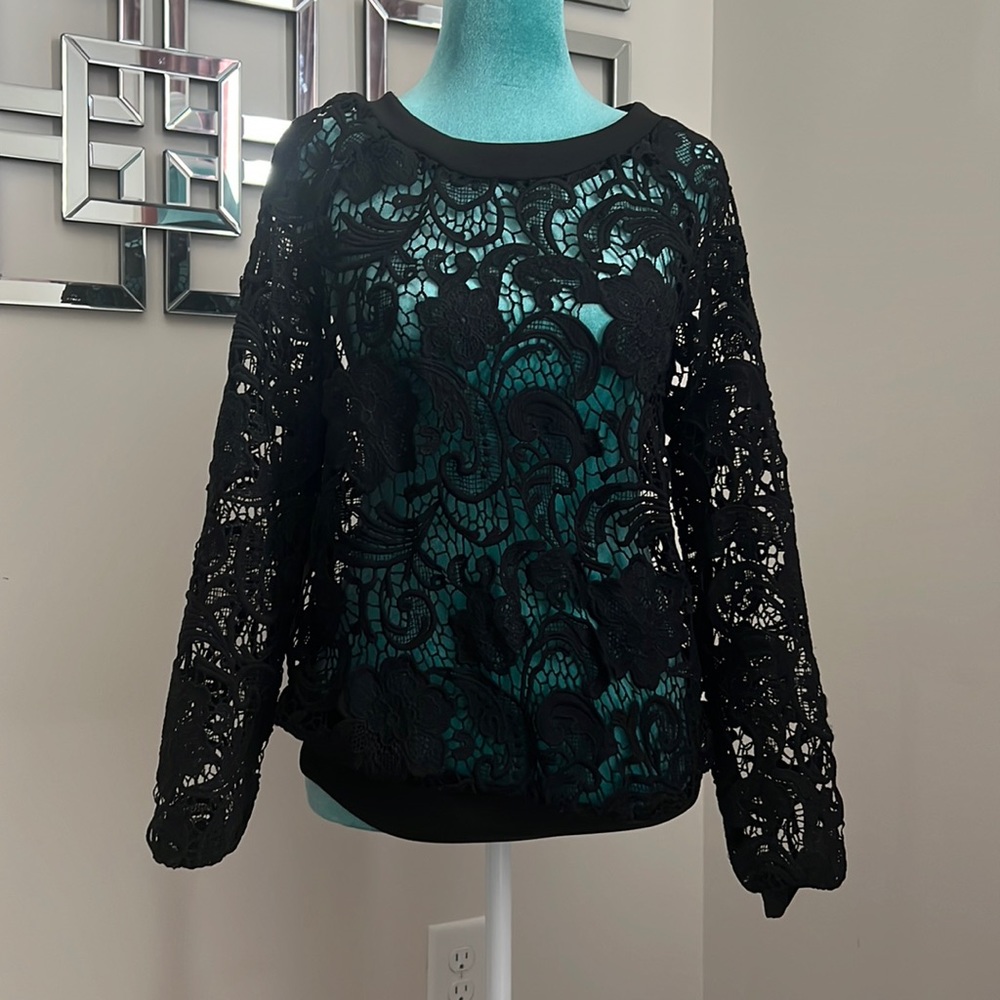 Black embroidered top